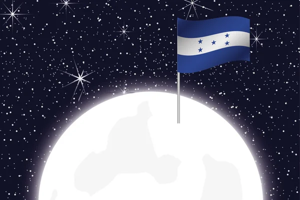 Moon Illustration with the Flag of Honduras — Stock Photo, Image