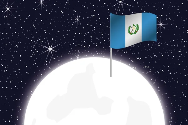 Ilustración de la Luna con la Bandera de Guatemala —  Fotos de Stock