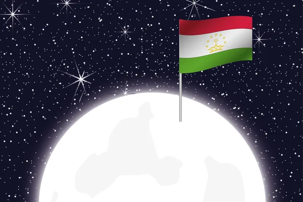 Moon Illustration with the Flag of Tajikistan — Stock fotografie