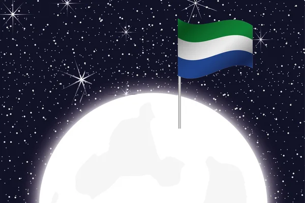 Moon Illustration with the Flag of Sierra Leone — Stock Fotó