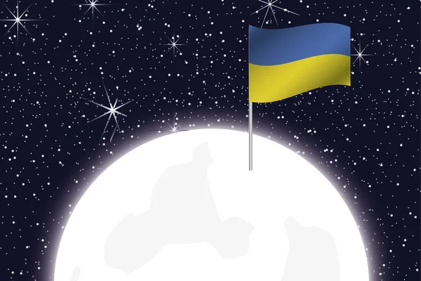 Moon Illustration med flaggan i Ukraina — Stockfoto