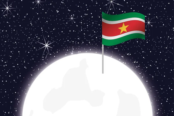 Afbeelding van de maan met de vlag van Suriname — Stockfoto