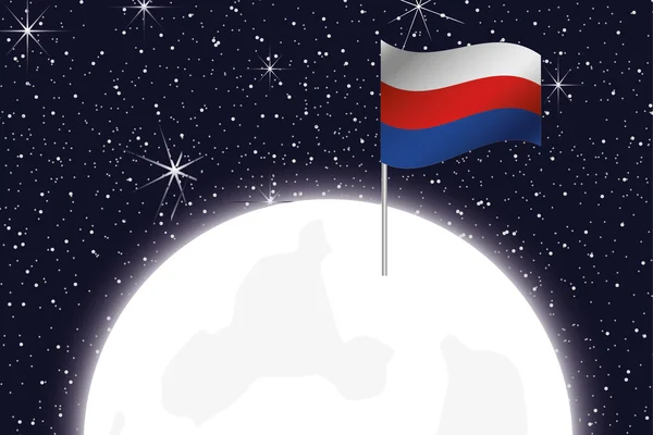 Moon Illustration med flaggan i Serbien — Stockfoto