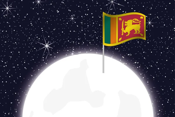 Ilustración de la Luna con la Bandera de Sri Lanka —  Fotos de Stock