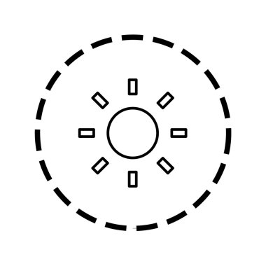 Simge anahat noktalı bir daire - güneş içinde