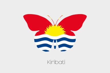 Kiribati bayrağı ile kelebek