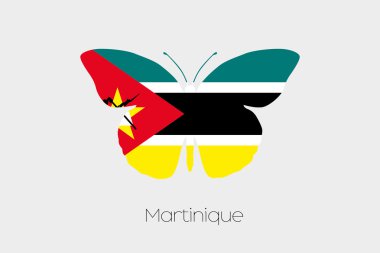 Mozambik bayrağı ile kelebek