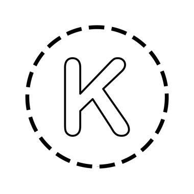 Simge anahat noktalı bir daire - K içinde