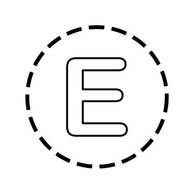 Simge anahat noktalı bir daire - E içinde