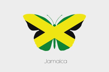 Jamaika bayrağı ile kelebek
