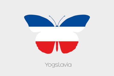 Yugoslavya bayrağı ile kelebek