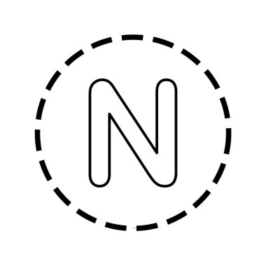 Simge anahat noktalı bir daire - N içinde