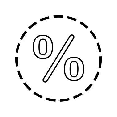 Simge anahat içinde noktalı bir daire - yüzde