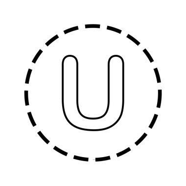 Simge anahat noktalı bir daire - U içinde