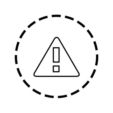 Simge anahat içinde noktalı bir çember, üçgen ünlem