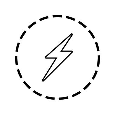 Simge anahat içinde noktalı bir daire - şimşek