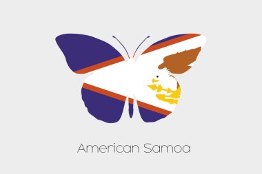 Amerikan Samoası bayrağı ile kelebek