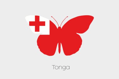 Tonga bayrağı ile kelebek