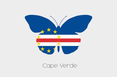 Cape Verde bayrağı ile kelebek