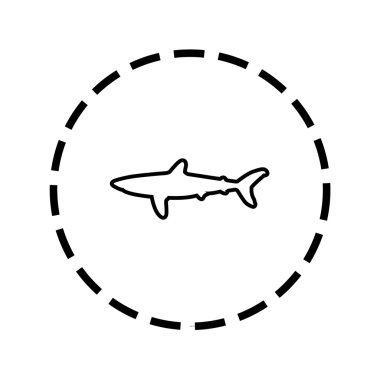 Simge anahat içinde noktalı bir daire - köpekbalığı