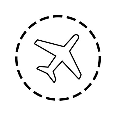 Simge anahat noktalı bir daire - uçak içinde