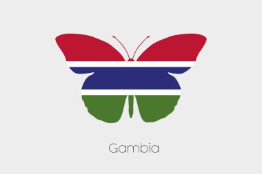 Gambiya bayrağı ile kelebek
