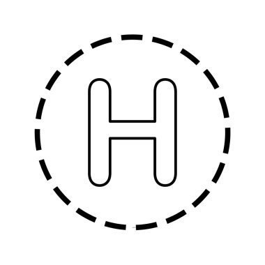 Simge anahat noktalı bir daire - H içinde