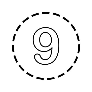 Simge anahat içinde noktalı bir daire - 9