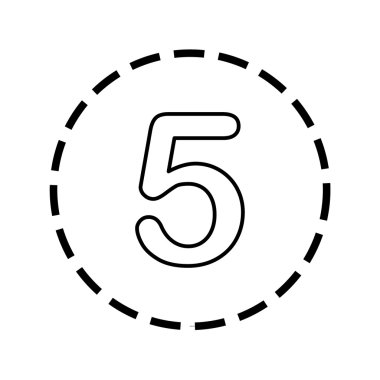 Simge anahat içinde noktalı bir daire - 5