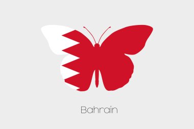 Bahreyn bayrağı ile kelebek