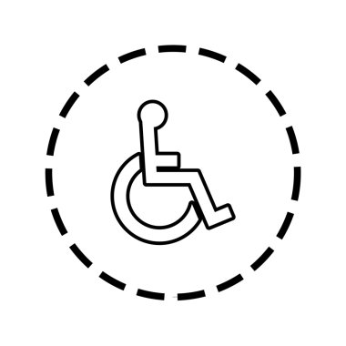 Simge anahat noktalı bir daire - tekerlekli sandalye içinde