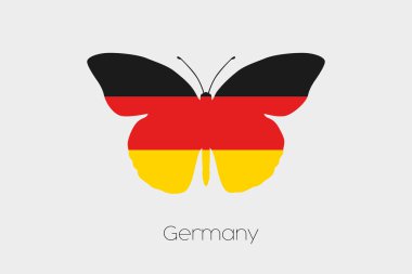 Almanya bayrağı ile kelebek