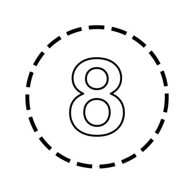 Simge anahat noktalı bir daire - 8 içinde