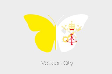 Vatikan bayrağı ile kelebek