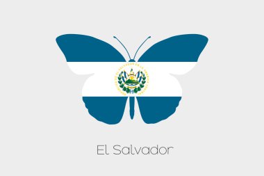 El Salvador bayrağı ile kelebek