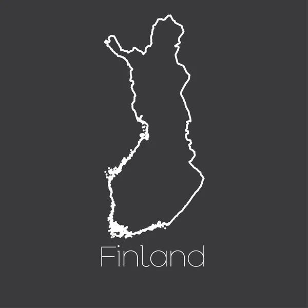 Kaart van het land Finland — Stockvector