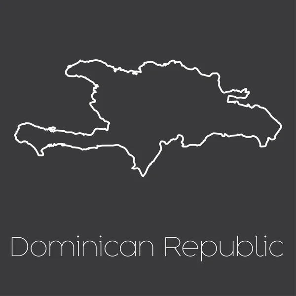 Mapa del país de República Dominicana — Vector de stock