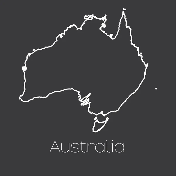 Mapa del país de Australia — Vector de stock