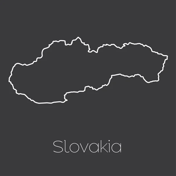 Mappa del paese di Slovacchia — Vettoriale Stock