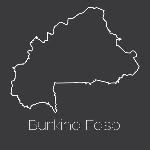 Mappa del paese di Burkina Faso — Vettoriale Stock