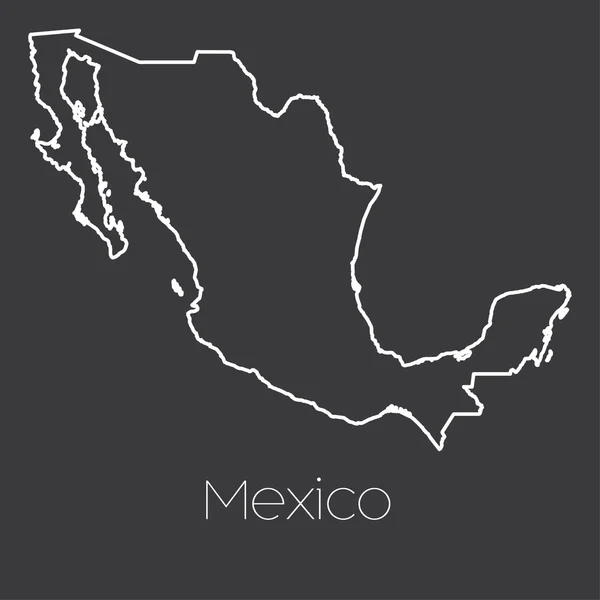 Carte du pays du Mexique — Image vectorielle