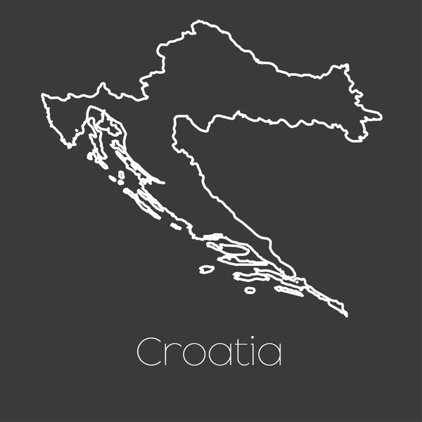 Mapa del país de Croacia — Vector de stock