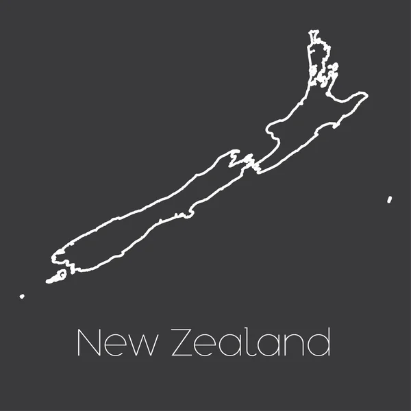 Mapa do país da Nova Zelândia —  Vetores de Stock