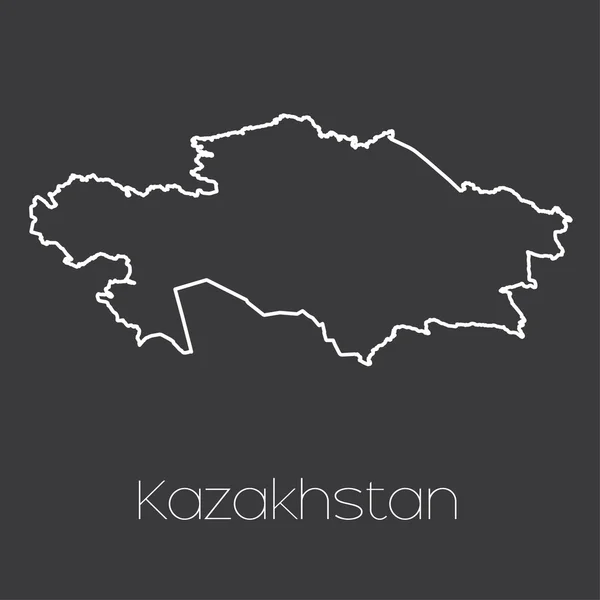 Map of the country of Kazakhstan — Stock Vector