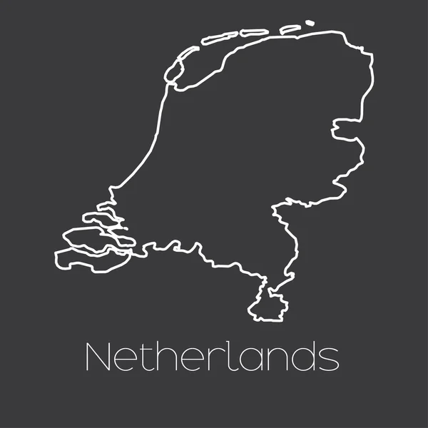 Carte du pays des Pays-Bas — Image vectorielle