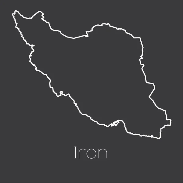 Kaart van het land van Iran — Stockvector