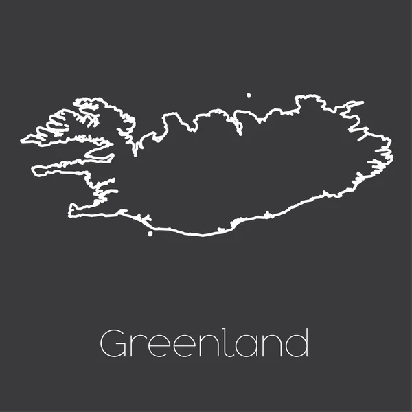 Mapa del país de Groenlandia — Vector de stock