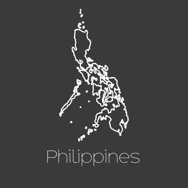 Peta dari negara Filipina. - Stok Vektor