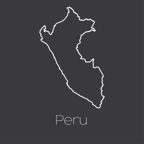 Mappa del paese del Perù — Vettoriale Stock