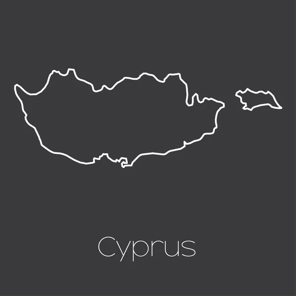 Carte du pays de Chypre — Image vectorielle